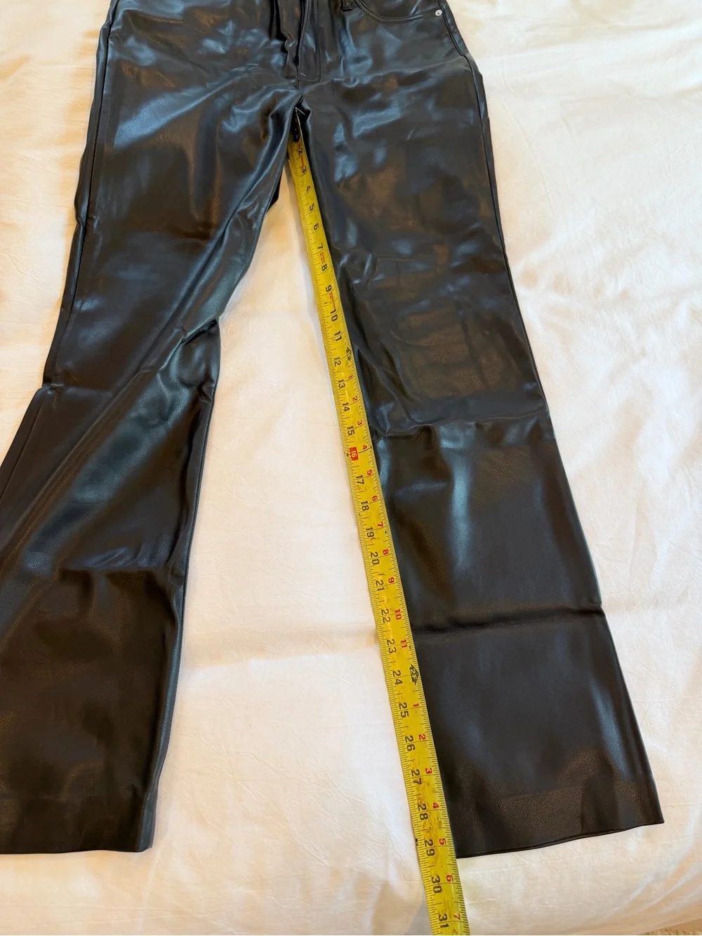 Express Black Faux Leather Straight-Leg Pants